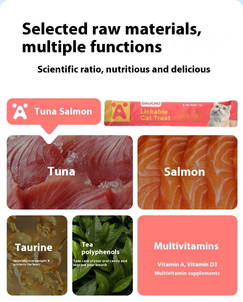 Cat Strips Young Cat Wet Food Pack Nutrition Chicken Salmon Mixed Flavor Cat Liquid Snacks