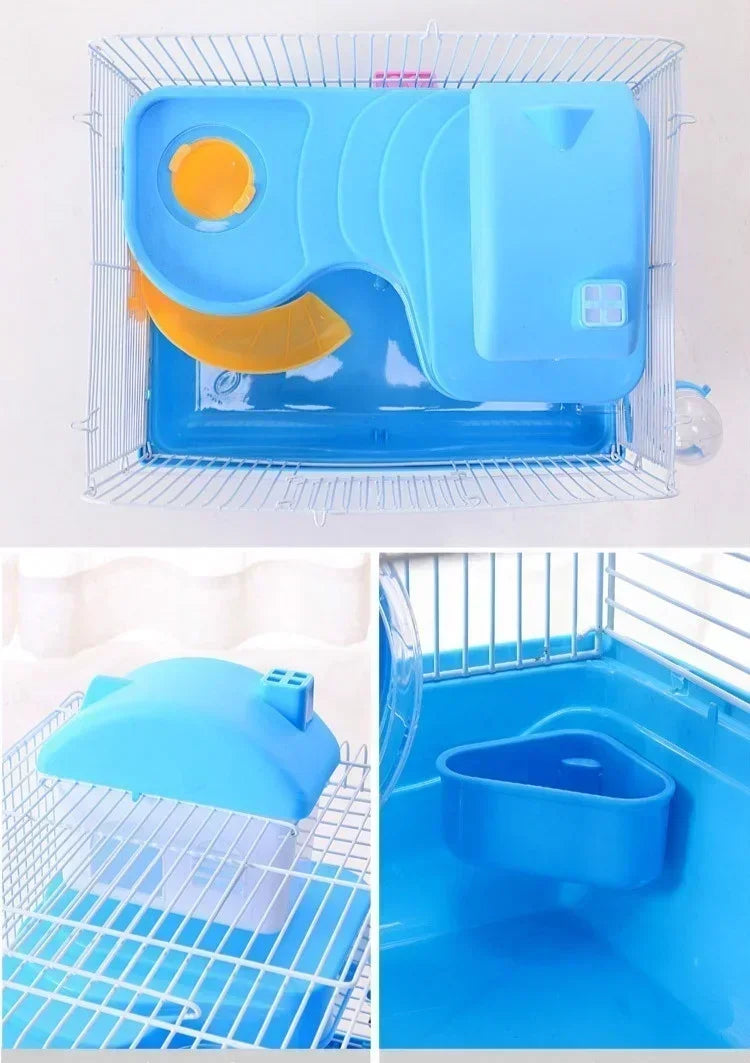 Small Castle Hamster Cage Exterior Pet Cage Portable Cage Double Layer Hamster Golden Bear Big Castle Cage