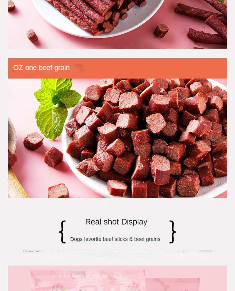 Dog Snacks Beef Beef Strip Pet Snacks 500 g/bag Pet Teddy Golden Hair Beef Strip