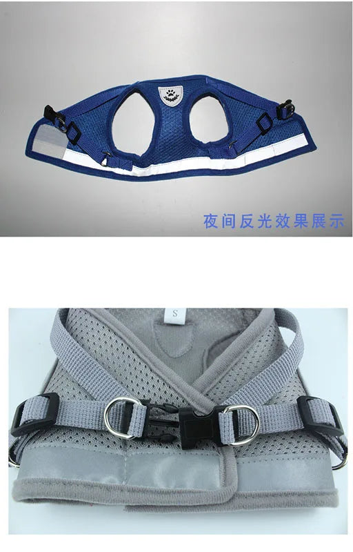 Pet Dog Harness and Leash Set Puppy Cat Chest Strap Reflective for Small Medium Dogs Cat Harnesses Vest Pug Chihuahua Bulldog