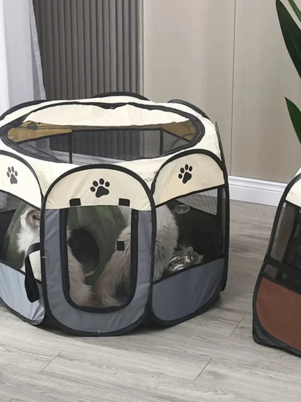Pet tent octagonal cage fence cat cage foldable cat cage small dog cage four season universal cat delivery room