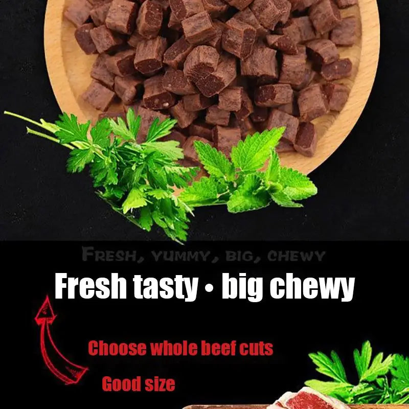 Dog Snacks Beef Particles Appetising Digesting Nutritious Delicious Chewy Training Rewards for Adult Dog Puppies Pet Food Snacks